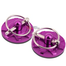 2pcs Billet Style Aluminum Bonnet Mount Racing Hood Lock Pins Latch Kit Purple 2pcs Billet Style Aluminum Bonnet Mount Racing Hood Lock Pins Latch Kit Purple