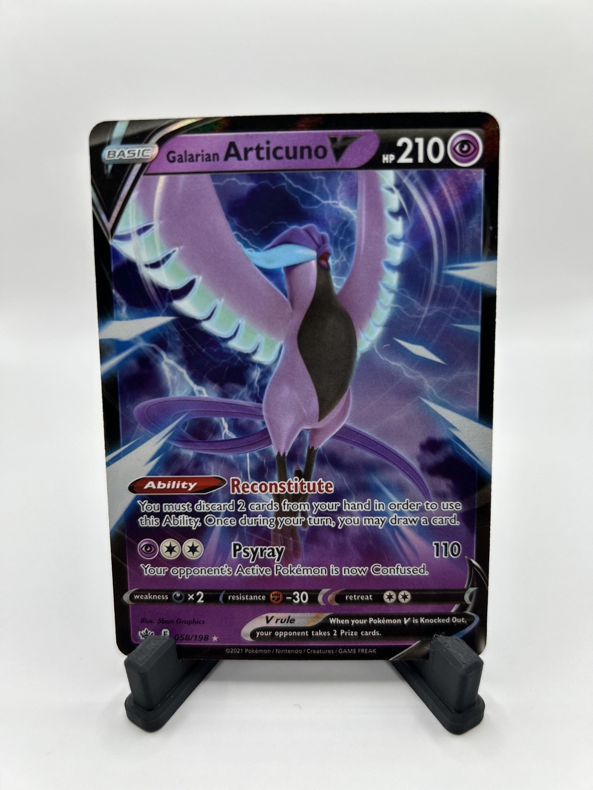Pokémon Galarian Articuno V 058/198 Chilling Reign Holo NEAR MINT