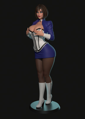 Elizabeth Comstock Girl Figur Display Sammlerstück Statue 250 mm groß 3D gedruckt
