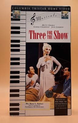 Three for the Show VHS 1955, 1998 Betty Grable Jack Lemmon **Buy 2 Get 1 Free**