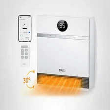 Dreo Electric Wall Heater Smart PTC Space Heater Alexa Remote 30° Oscillation