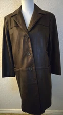 Classy  Preston & York Women's Brown Lambskin Leather 3 Button Jacket Med