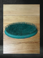 Vintage Green Metal Oval Floral Frog