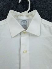 Brooks Brothers 15 4/5 Mens Non-Iron Regent White Shirt Solid Preppy Button Up