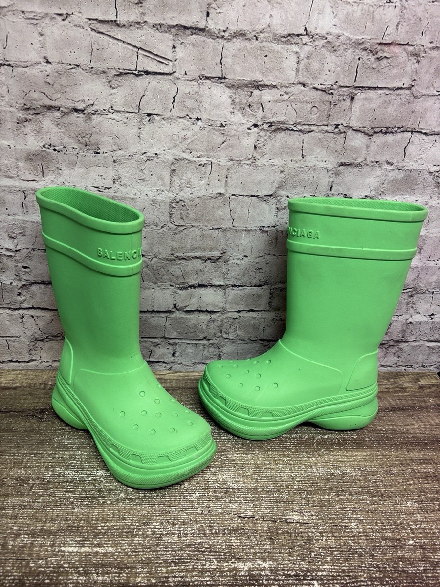 Balenciaga X Crocs Women's Boots Green Pull On Size 10 Rubber | eBay
