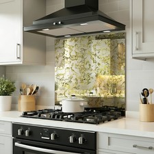 Brass Nuvola Mirror Splashback - Toughened Glass Suitable Behind All Hobs & AGAs