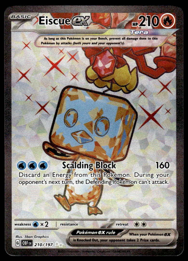 Pokemon TCG Obsidian Flames #210/197 Eiscue EX NM