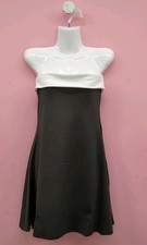 Strapless Two Tone A line Party Mini Dress Size Medium Black