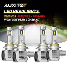 4pcs AUXITO 9005 9006 LED Headlight Kit Combo Bulbs High Low Beam 6000K White US