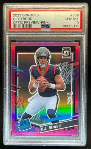 2023 Donruss C.J. Stroud Optic Rated Rookie Preview Pink Prizm RC #339 PSA 10