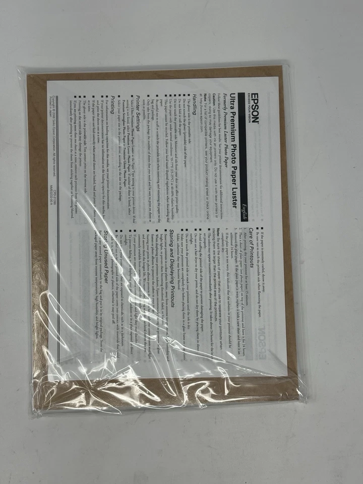 Epson Ultra Premium Luster Photo Paper 8.5 x 11", 50 Sheets -new/bent corner - Image 4 of 4