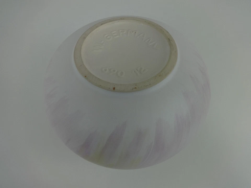 Vintage Ball Vase West German Bay Keramic White Pink Swirl Round Interior Design - Image 4 of 4