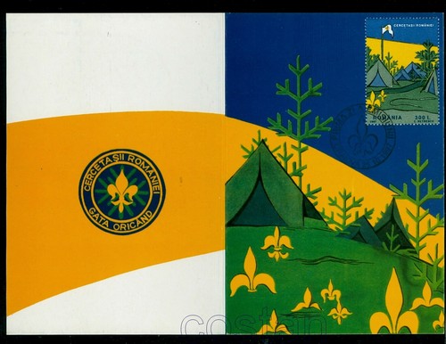 1997 Boy Scouts,wooden totem,Pfadfinder,Scoutisme,Romania,5281= 5 FDC Maxi cards - Picture 2 of 4