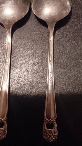 1847 Roger BRO ETERNALLY YOURS Silverplate ROUND SOUP GUMBO SPOONS Set Of 7 - Picture 4 of 6