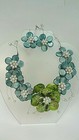 Shell Flower Design Necklace and Earring Set Hand-wrapped Dyed  — photo 1