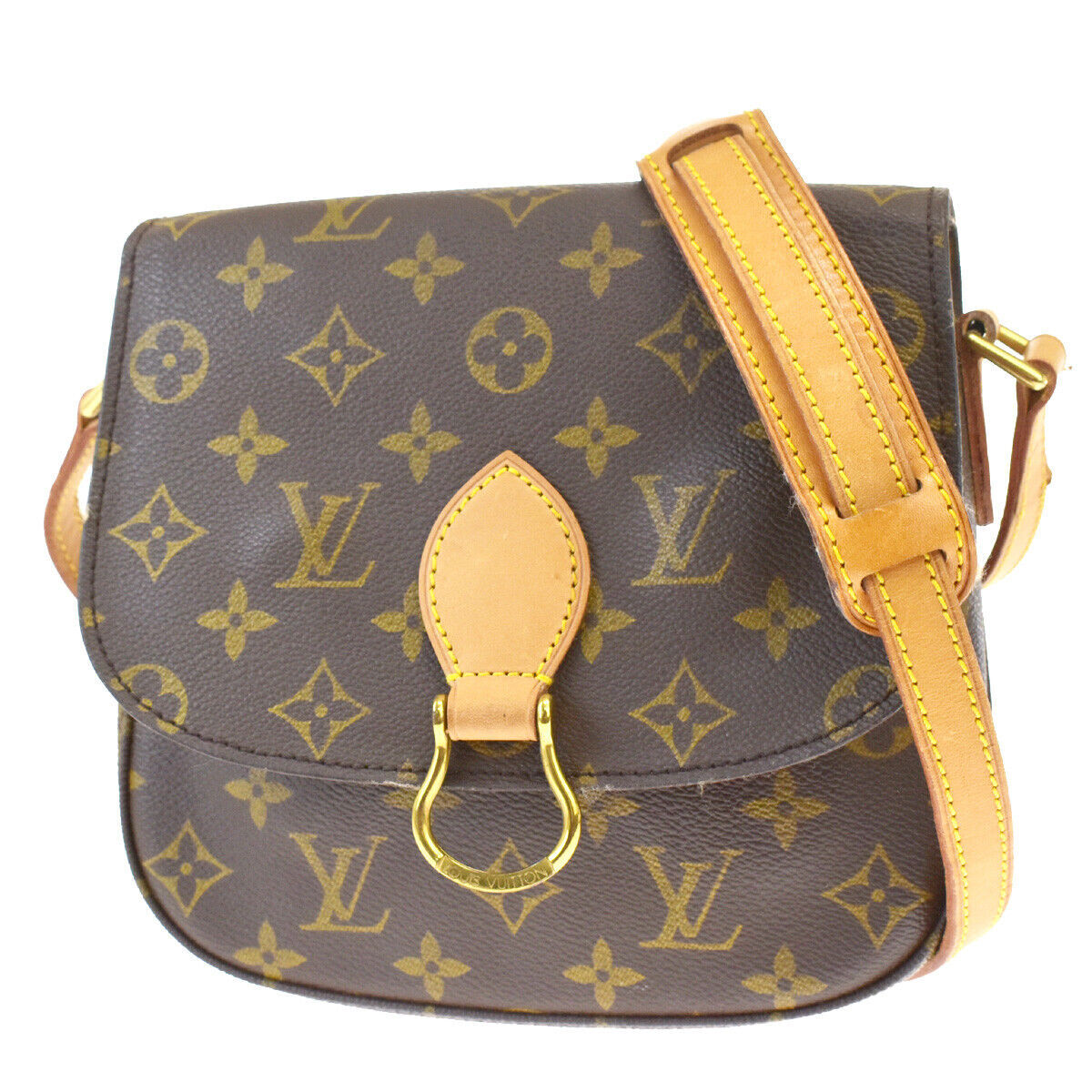 Louis+Vuitton+Cloud+Shoulder+Bag+Medium+Brown+Leather for sale online