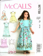 McCall's M7739 Girls 6 to 8 Lined Dresses Uncut Sewing Pattern