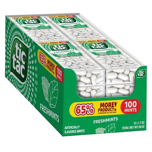 Tic Tac Freshmint Breath Mints, Bulk 12 Pack, On-The-Go Refreshment, 1 oz Each - Picture 8 of 9