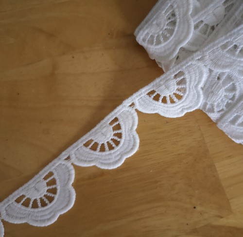 6-8 Yards 1.25"- 2.5" W Cotton Blend Crochet Flower Trims Lace White,Ivory zhm35 - Picture 2 of 10