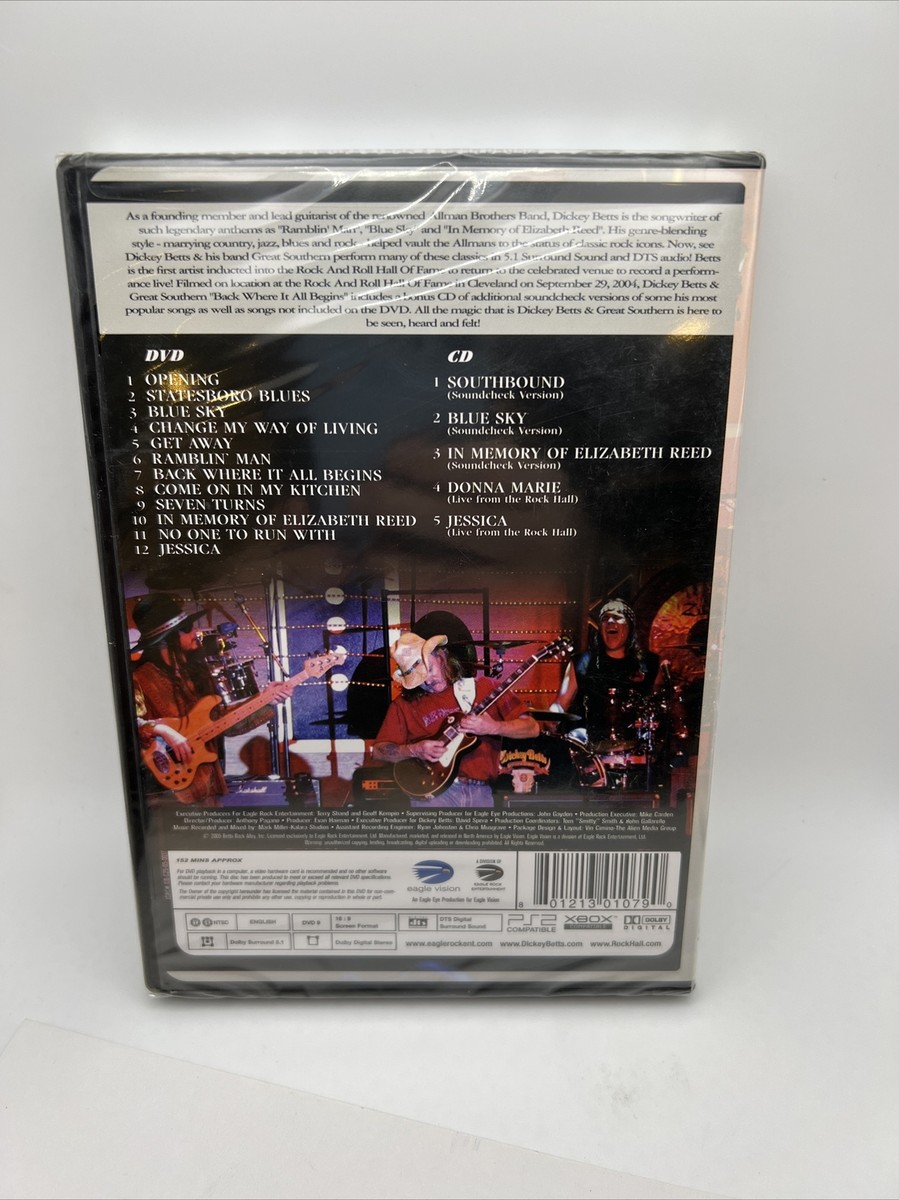 その他 Back Where It All Begins Live at Rock &amp; Roll Hall [DVD] Amazon.com: Dickey Betts & Great Southern - Back Where It