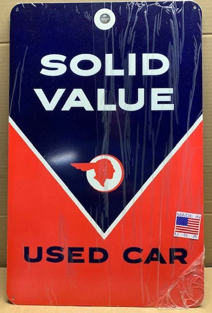 Pontiac Solid value Used Cars Sign Die-Cut Heavy Steel, Great Colors