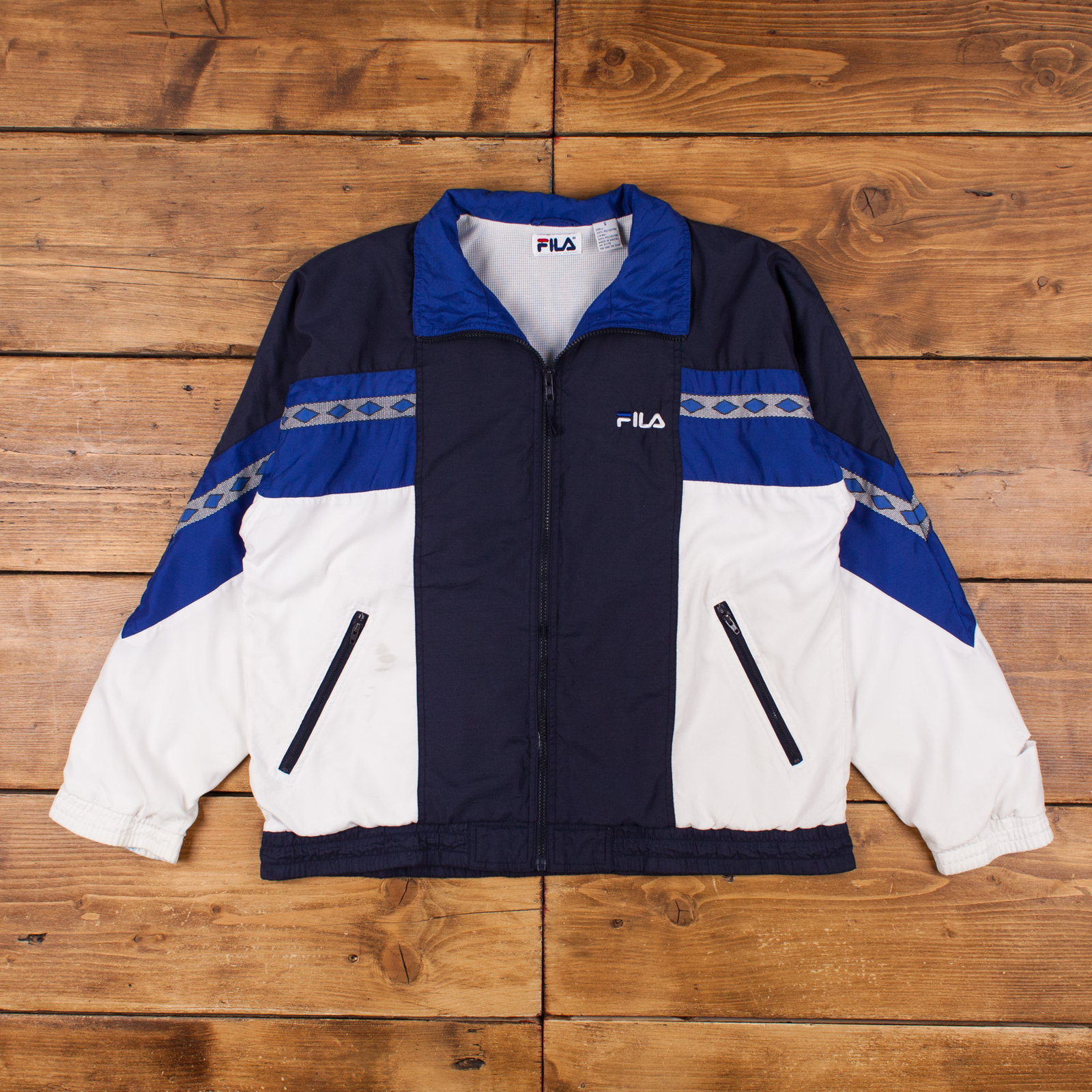 Giacca a vento Fila vintage S blu zip