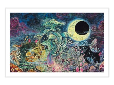 Psychedelic Mushroom James R Eads Art Print Lil' King Cap & His Kitty Cats #4/50