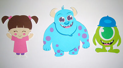 Monsters Inc Sulley Boo Mike Paper Die Cut Paper Doll Scrapbook  Embellishment | eBay