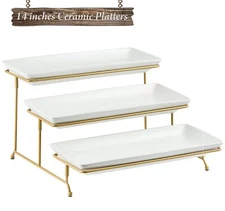 Large Tiered Serving Stand With Platters 3 Tier Serving Stand Serving Tray For D