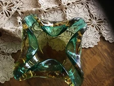 Murano green and gold  Decorator bowl 10” (Heavy)