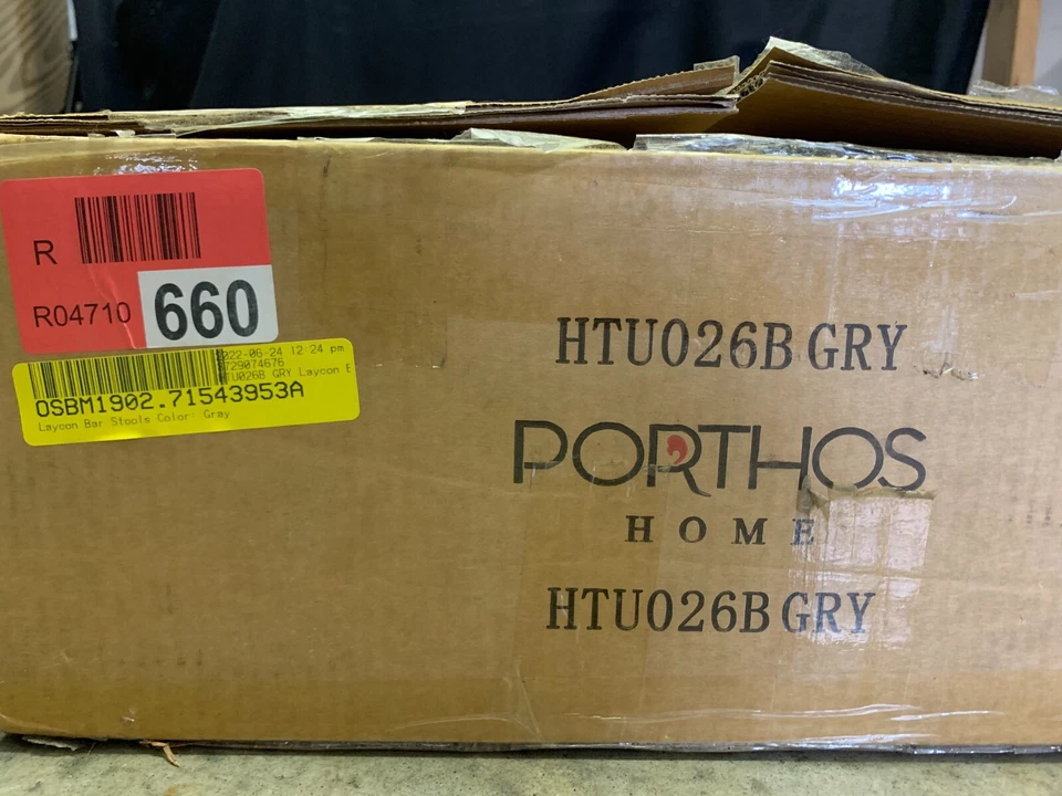 Porthos Home Samu Bar Stools Set of 2, Velvet Upholstery, Iron Legs - Grey - Image 2 of 4