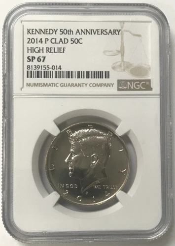 2014-P Clad High Relief Kennedy 50th Anniversary Half Dollar 50C NGC SP67