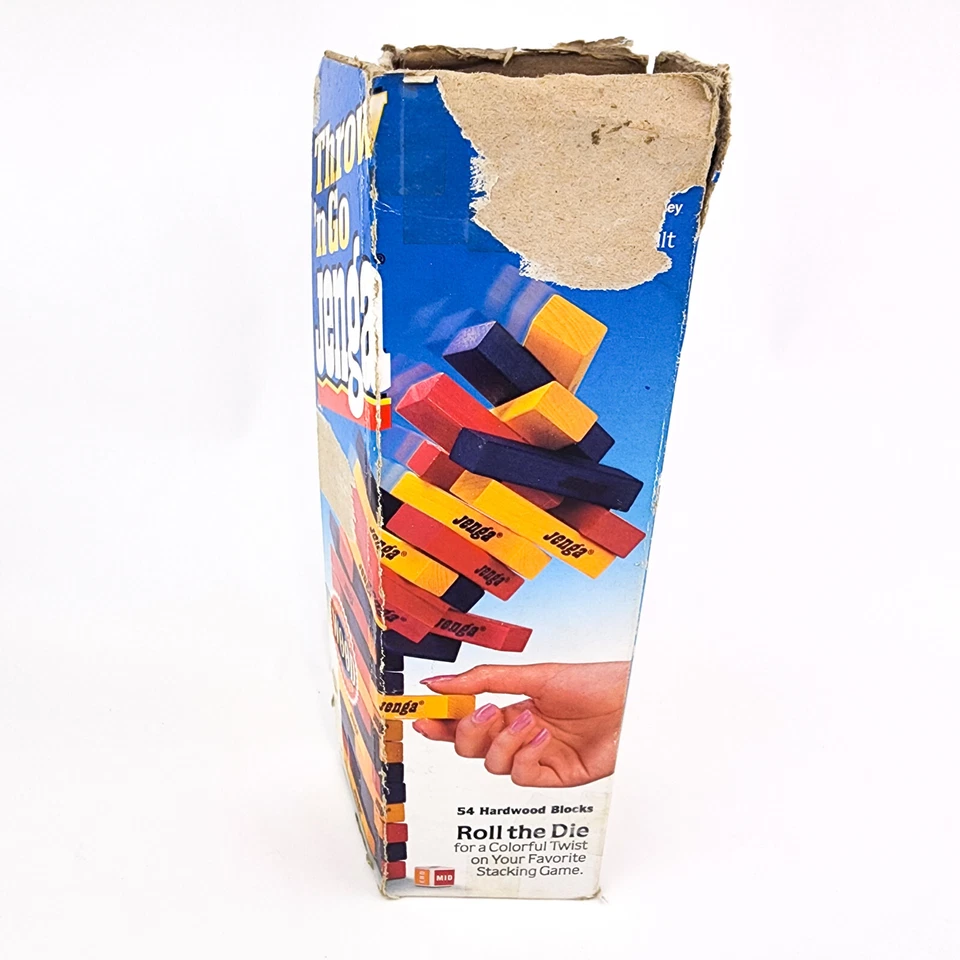 Vintage Throw N Go Jenga 1995 Game Milton Bradley Wood Pieces Color Blocks - Image 2 of 4