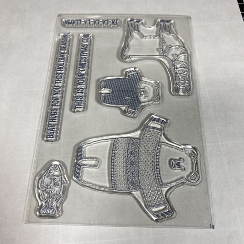 Stampin' Up Fa la la la Friends Photopolymer Stamp Set Bear Lhama Fish Sweater - Picture 6 of 6