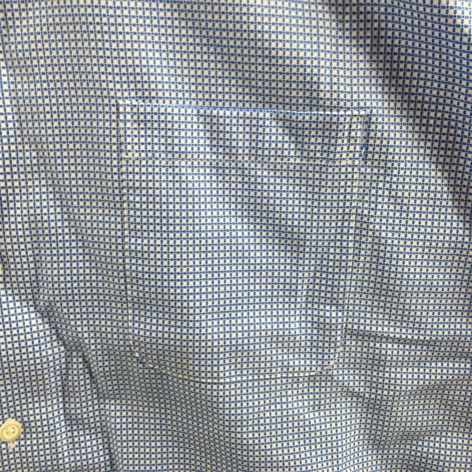 Camisa de vestir Pronto Uomo calce clásico para hombre 18,5 de alto azul a cuadros algodón manga larga Foto 4 de 4