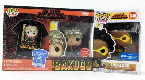 FUNKO My Hero Academia LOT x 2, Katsuki BAKUGO + Locklock Exclusive w Protector