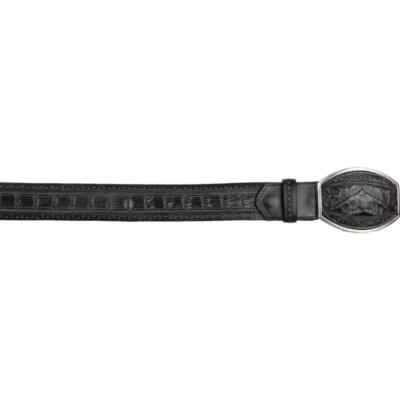 LOS ALTOS BLACK GENUINE CAIMAN CROCODILE BELLY WESTERN COWBOY BELT C24U8205