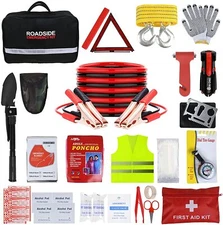 ISWEES Car Emergency Kit with Jumper Cable, Emergency Roadside Car Kit Roadside 