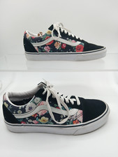 Vans Garden Floral Old Skool Black Suede Canvas Casual Sneakers MEN 6.5 WOMEN 8