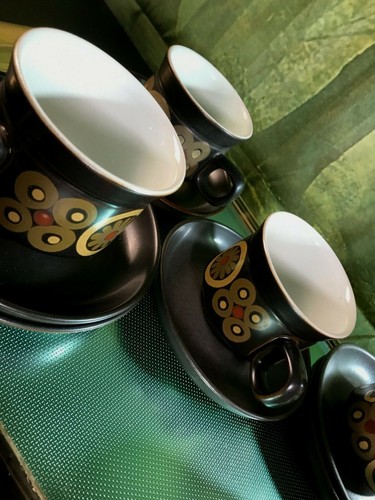 Vintage Denby 70' Arabesque Pamberton Coffee/ Tea Set of 6 cups and Saucers 12 p - Picture 9 of 12
