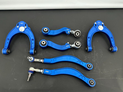 6Pcs of Aluminum Adjustable Front+Rear Arms For 11-17 BMW 5 F10 F11 6 F12 F13 7