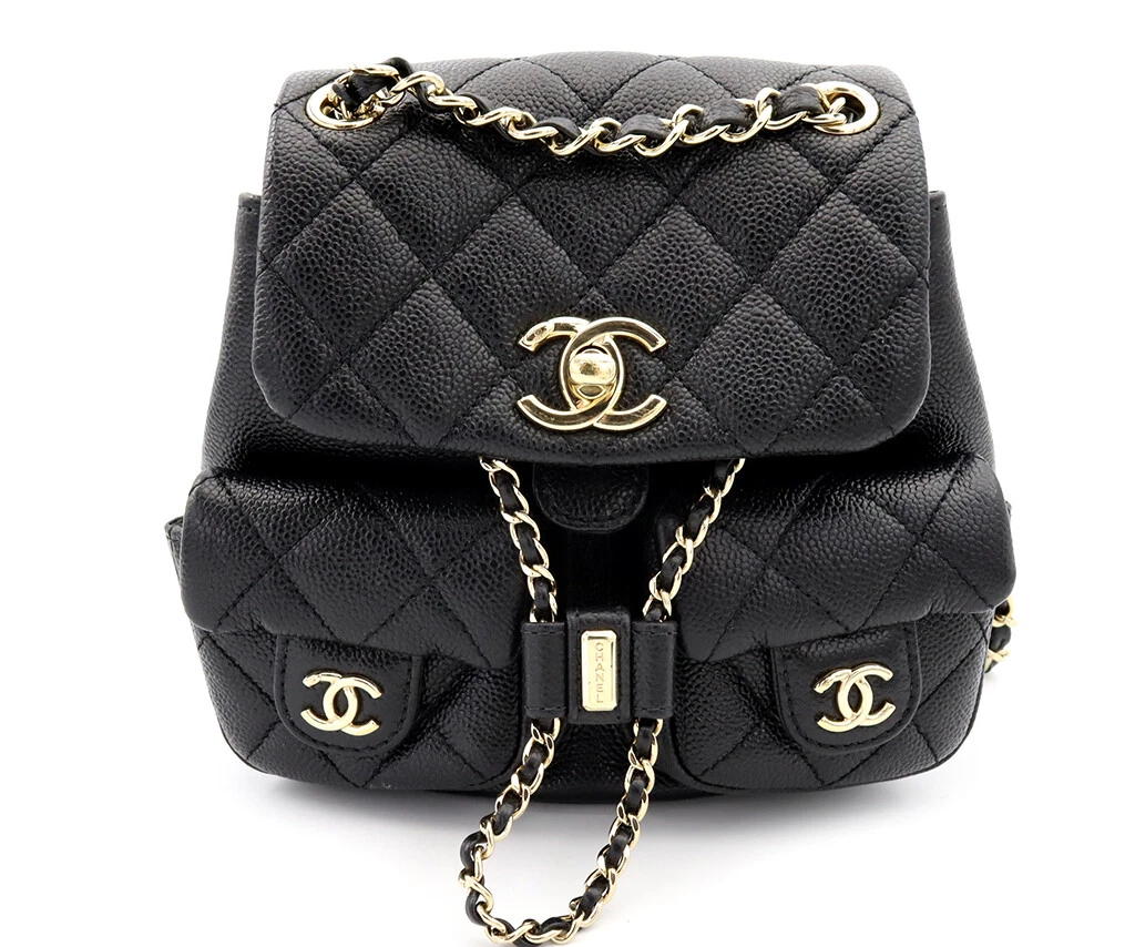 Chanel, Limited Edition, Caviar Black Small Mini Duma Backpack, (Box and  Papers)