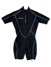 Seaskin Women's Shorty Wetsuit Short Body Diving Suit Front Zip Size Small