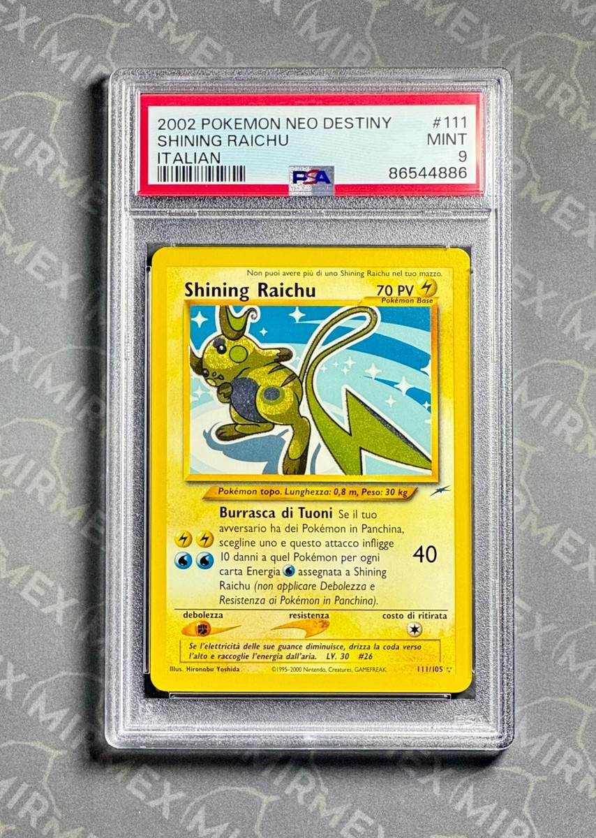 Pokemon PSA 9 Shining Raichu #111 Neo Destiny 2002 Italiano Pokemon PSA 9 Shining Raichu #111 Neo Destiny 2002 Italiano