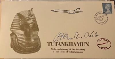 Concorde / Tutankhamun - flown - signed 2 Captains
