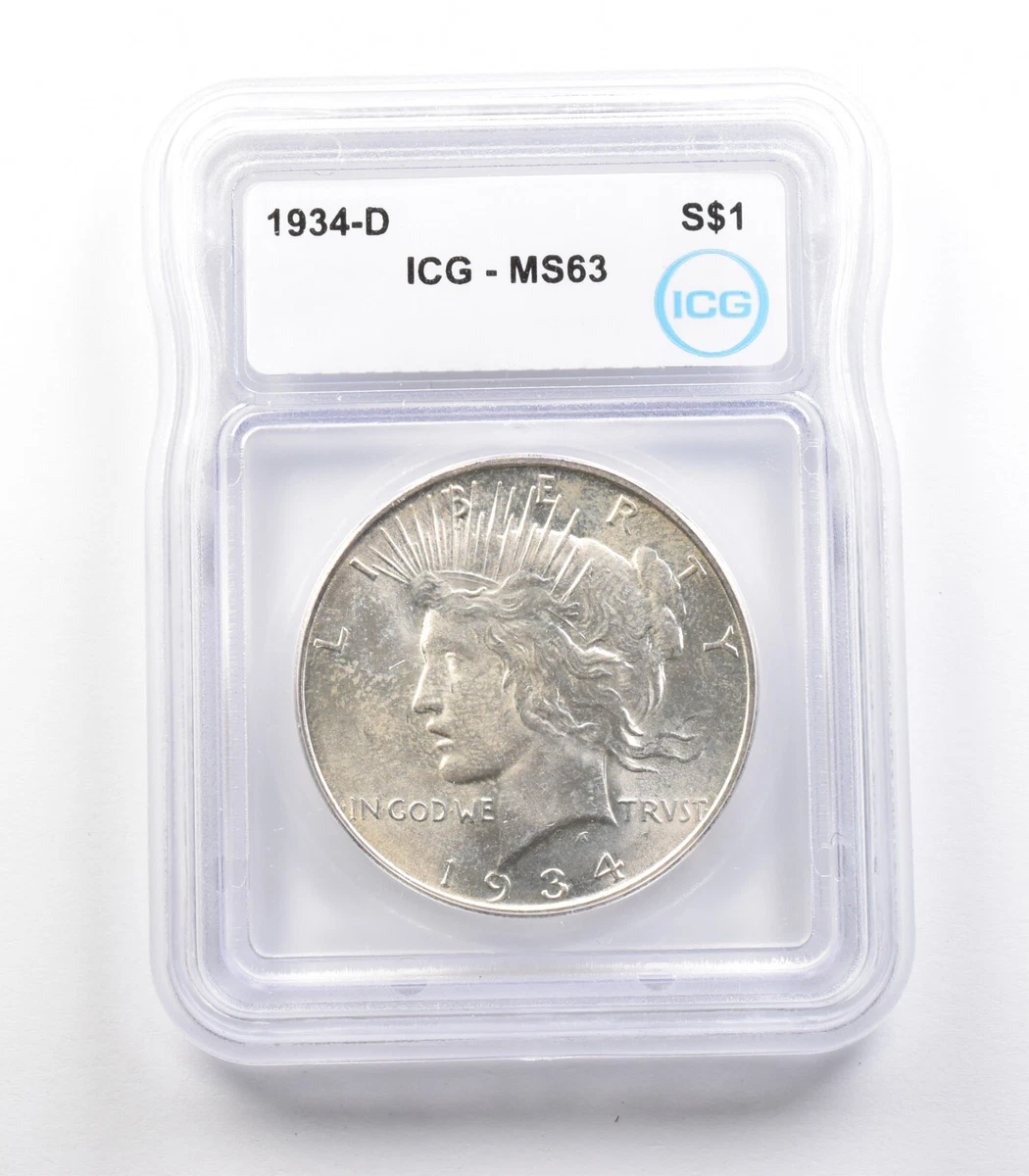 MS 63 Graded 1934 Year Peace Dollars (1921-1935) for sale | eBay