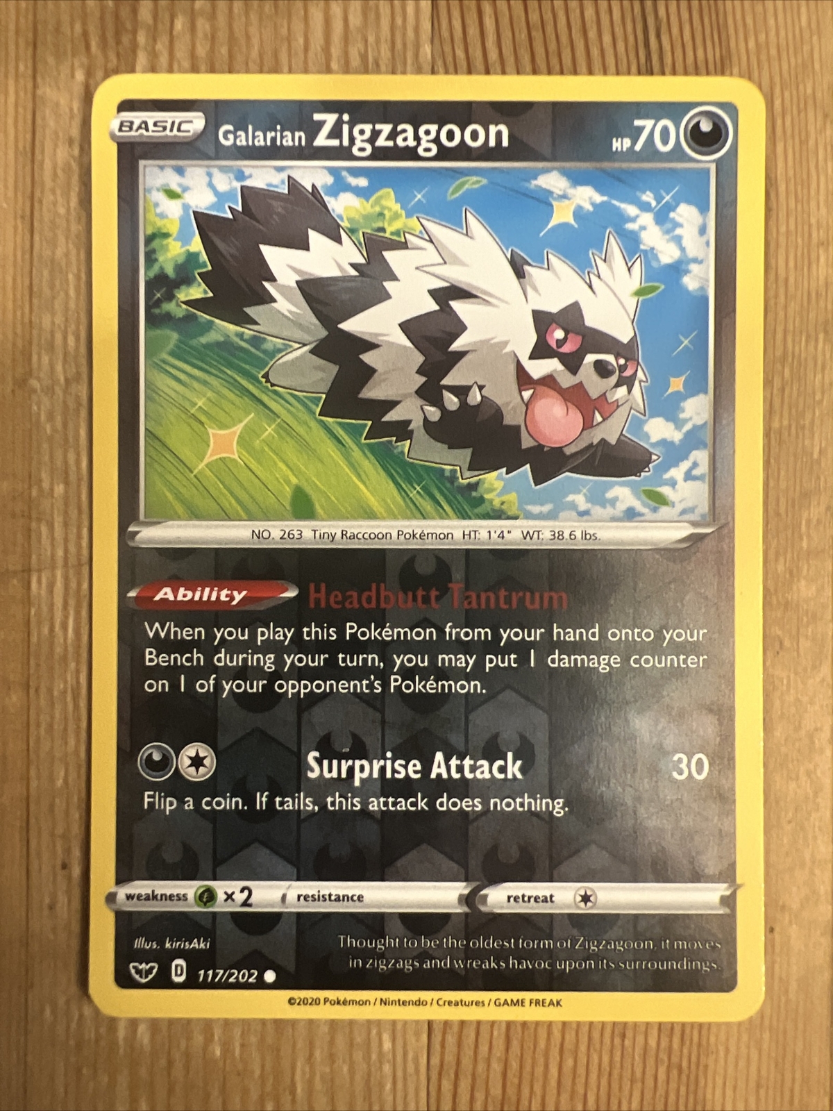 Pokémon Schwarz & Weiß Rivalen Des Schicksals Pok%C3%A9mon+TCG+Galarian+Zigzagoon+Sword+%26+Shield+Base+Set+117%2F202