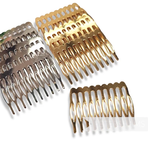 5.5cm Basic Silver or Gold Metal Hair Comb for Millinery & Tiaras