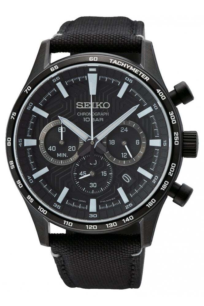 Seiko da Uomo Nero/Nero Orologio Cronografo 43mm SSB417P1