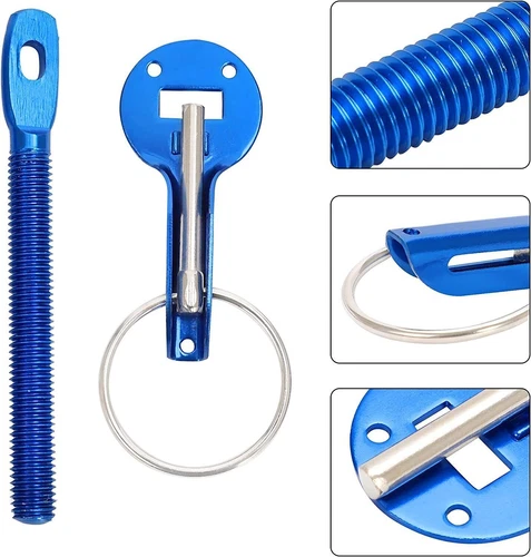Pins Lock Alloy Steel Mount Bonnet Latch Kit Racing Car Universal Hood Pin  - Picture 7 of 22